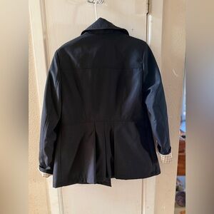 Dennis Basso Black Double-Breasted Trench Coat Xs